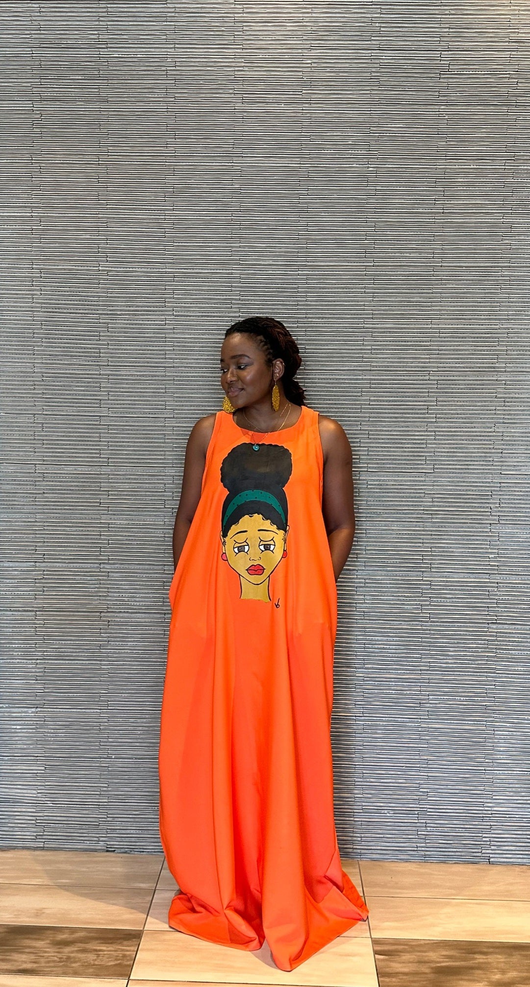 Shops orange one piece dress